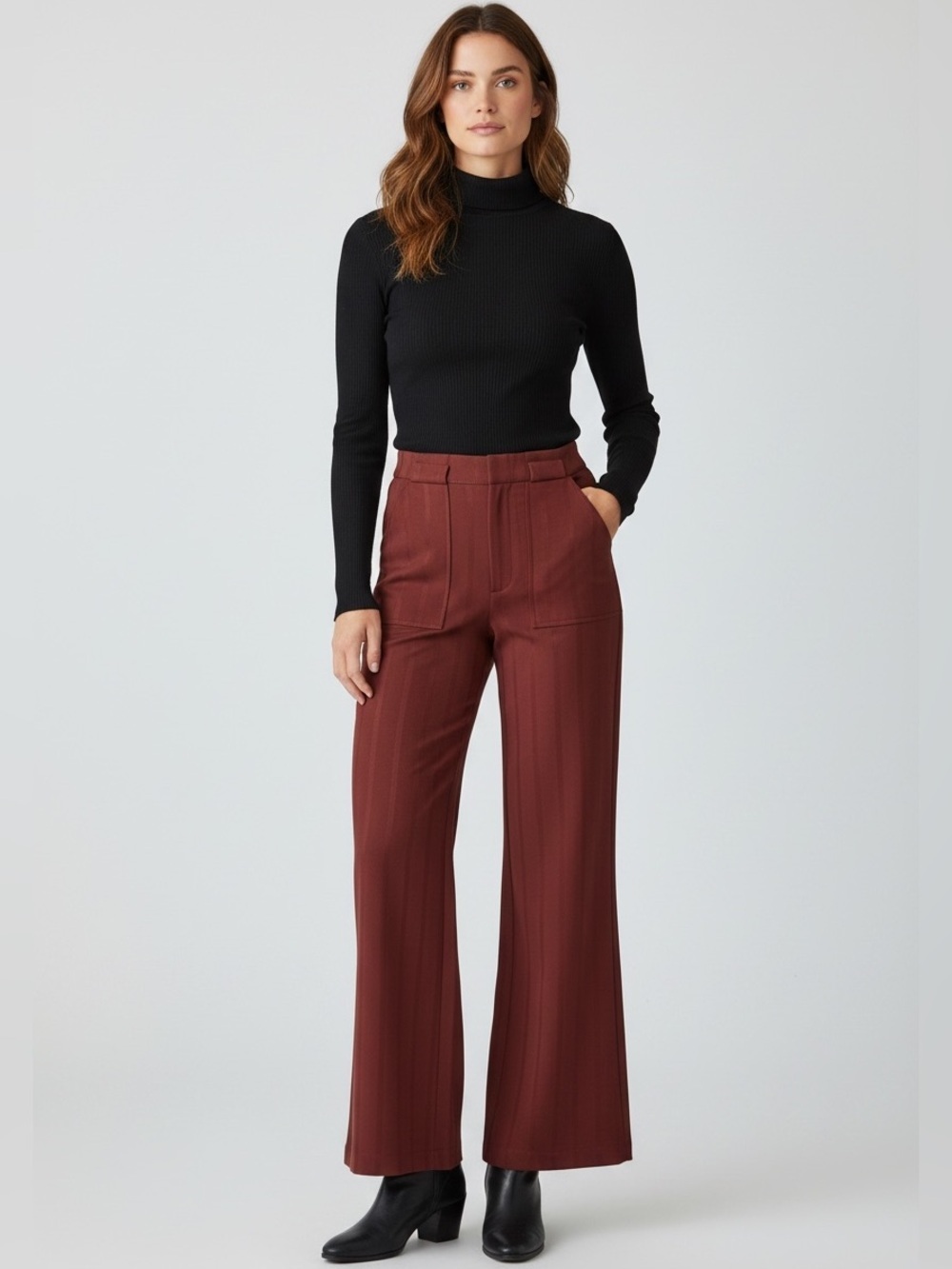 Free People Herringbone Flare Leg Pants Size 4